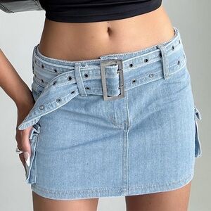 Princess Polly Light Blue Denim Mini Skirt
